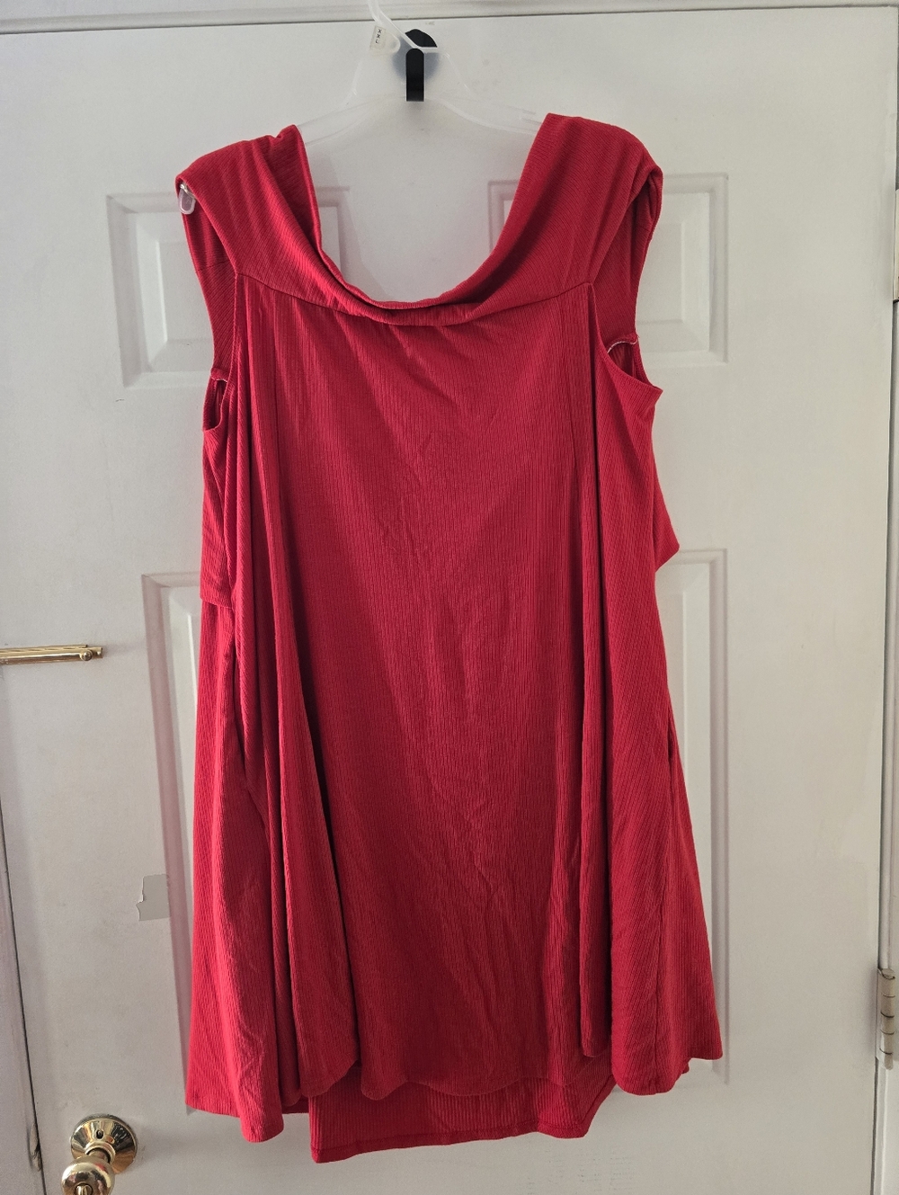 Torrid Off-Shoulder Twist Front Ribbed Red Dress Sz , R - Picture 7 of 8